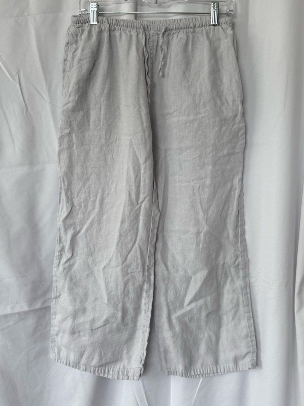 Brandy Melville Light Gray Drawstring 100% Linen Joggers